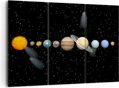 Produktbild von Bild auf Leinwand - Leinwandbild - Universum Galaxie Planeten Sterne - 165x110cm - Wand Bild - Wanddeko - Leinwanddruck - Bilder - Kunstdruck - Leinwand bilder - Wandkunst - CE165x110-1486