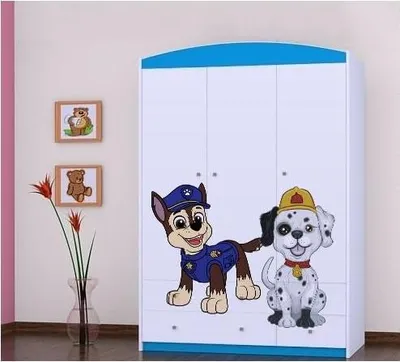 Zdjęcie produktu dla BDW, szafa z szufladami, do sypialni, 128×190 cm, 3-drzwiowa, niebieska 4
