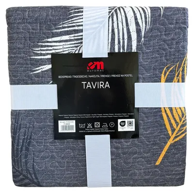 Produktbild von Tagesdecke Zweiseitige Bettüberwurf Allzweckdecke Steppdecke Schwarzviolett Federn (TAVIRA F-8600) 220x240 cm