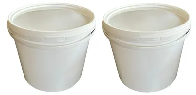 Produktbild von SILPLAST Eimer mit Deckel 3L x 2 Kunststoffeimer 3 Liter lebensmittelecht stapelbar Plastikeimer leer Weiß