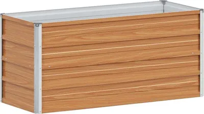 Produktbild von vidaXL Hochbeet Hellbraun 100 x 40 x 45 cm Verzinkter Stahl