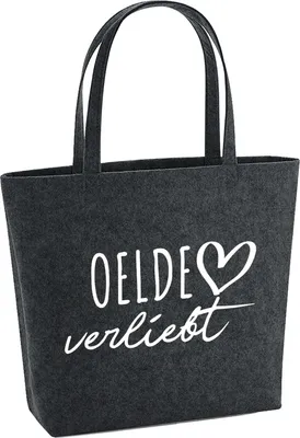 Produktbild von Huuraa Filzshopper Oelde verliebt 22 Liter Charcoal Melange Filztasche Geschenkidee