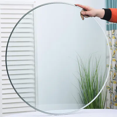 Productafbeelding van Ronde tafelblad, diameter 46 cm, gehard glas, 0,6 cm dik, duurzaam, ruimtebesparend (transparant)