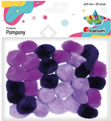 Produktbild von Acryl Pompons violett 25mm 30Stk Titanum