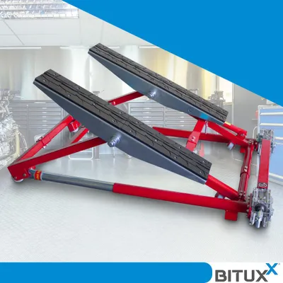 Produktbild von Bituxx Kipphebebühne Mobile Werkstatt Hebebühne Wagenheber Kurzhub PKW Lift bis 2000 kg 2T Rot MS-19230
