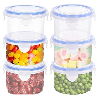 6 Aufbewahrungsboxen mit Deckel, 300 ml, PP, luftdicht, transparent