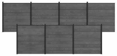 Produktbild von Zaunelement 7 pcs WPC und Aluminium Grau