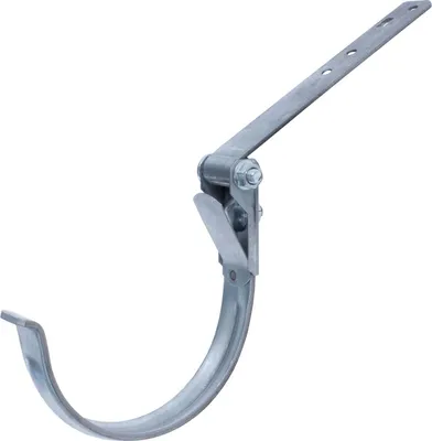 Produktbild von DAPRONA Rinneneisen verstellbar, Rinnenhalter Silber RG 280 für Dachrinne Halbrund, Verstellbar in Höhe und Neigung, hoher Korrosionsschutz