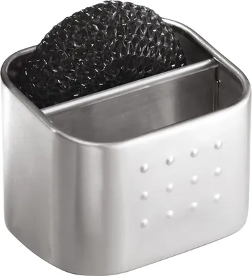Produktbild von Famanu Caddy für Spüle mit 2 Fächern - Edelstahl Schwammhalter für die Küche
