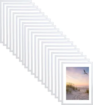 Produktbild von Set Bilderrahmen 21x29,7 DIN A4 Fotorahmen aus Kunststoff Bilder Foto Posterrahmen Collage Wanddeko AC-6 - Farbe: 20er Pack Weiß