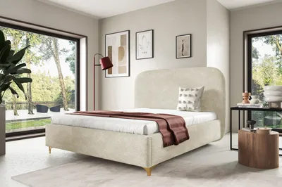 Produktbild von FURNISTAR Polsterbett LANA mit Bettkasten, Bett 180x200, Doppelbett mit Stauraum und Lattenrost, Boxspringbett-Optik, ohne Matratze, Schlafzimmer - Beige