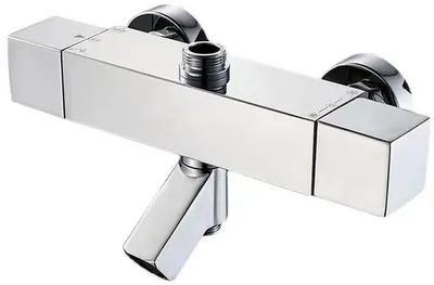 Thermostatischer Duschmischer 38℃ - Badmischer - Duschmischer mit drei Auslässen - Messing verchromt - Sicherheitsfunktion