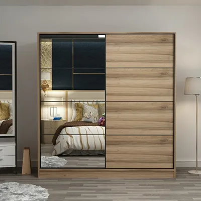 Obrázek produktu pro Skye Decor, Kale - 7166, Kleiderschrank, Dore, 100 % MELAMINBESCHICHICHTETETETETE SPANPLATTEN, 220 x 52 x 210 cm