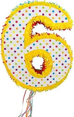 Produktbild von Bunte Zahl 6 Ziehpiñata