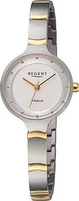 Zdjęcie produktu dla Regent metalowy zegarek damski kwarcowy srebrny złoty metalowa bransoleta D2URF1337