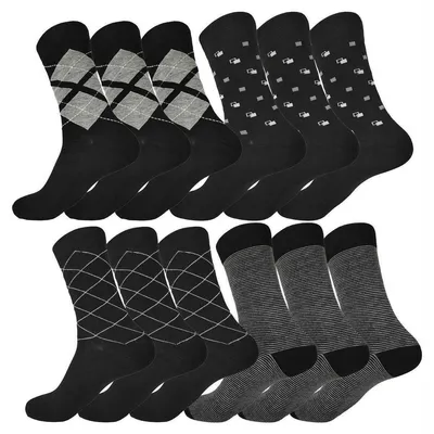 Produktbild von 12 Paar Herren Socken Muster klassischer Form Freizeit Anzug Business, 12 Paar, Mix6/39-42