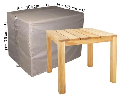 Produktbild von Raffles Covers Raffles Covers Gartentisch-Schutzhülle | Atmungsaktiv | Wasserdicht | UV-beständig | Doppelnähte | Elastischer Kordelzug - Farbe: Taupe, Masse: 105 x 105