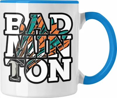 Produktbild von Trendation - Badminton-Tasse Geschenk für Badminton-Spieler Badminton-Trainer (Blau)