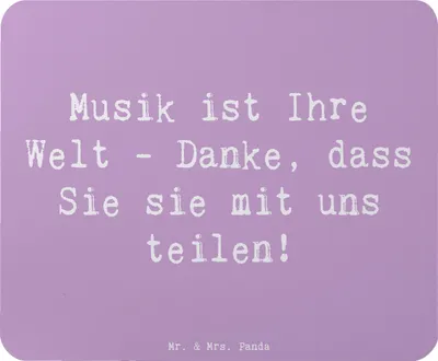 Produktbild von Mr. & Mrs. Panda Mousepad Spruch Musiklehrer Danke - Lavendeltraum - Geschenk, Wertschätzung, Aufmerksamkeit, Lehrer, Mouse Pad, Bedanken, Musik Welt, mousematte, Mauspad