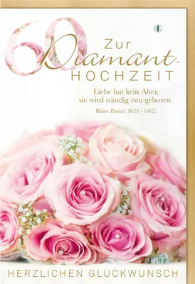 Produktbild von SUSY CARD Hochzeitskarte "Diamanthochzeit Rosenstrauß"