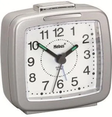 Zdjęcie produktu dla Mebus 26481, Kwarcowy budzik, Srebrny, Analogowy, 70 mm, 70 mm, 1 szt.