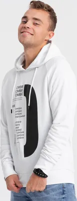 Produktbild von Ombre Clothing Herren-Kapuzenpullover mit Kapuze Abdiel weiß L