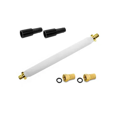 Produktbild von ARLI Fensterdurchführung 20 cm – Selbstklebend + 2x F-Stecker + 2x Gummitülle | SAT TV Flachkabel für Fenster & Türen