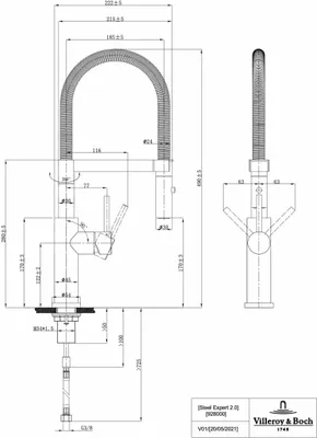 Produktbild von Villeroy & Boch 92800006 Küchenarmatur Steel Expert 2.0