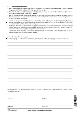 Produktbild von Untermietvertrag für Gewerberäume 4 Seiten gefalzt auf A4 Packung mit 10 Stück