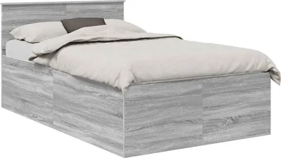 Obrázek produktu pro Rám postele vidaXL s čelem, barva sonoma, rozměry 120 x 190 cm, materiál: dřevovláknitá deska
