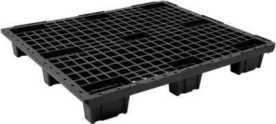 Produktbild von Leichtpalette im Industriemaß LxBxH 1200x1000x153 mm, offen, schwarz, VE=3 Stück