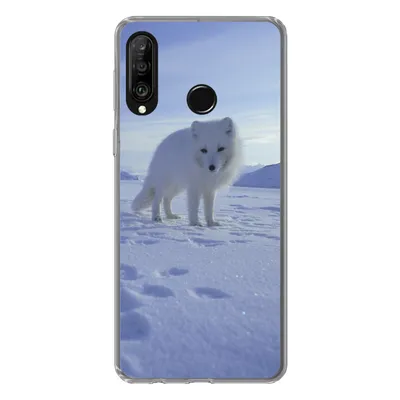 Produktbild von MuchoWow® Handyhülle Schutzhülle Hülle für Huawei P30 Lite Fuchs - Schnee - Berge Silikon Softcase Handy Hülle - Handyhülle