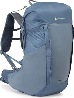Blauer Rucksack "Trailblazer 44" von Montane; geeignet für alpine Aktivitäten; mit ergonomischem Design und verstellbaren Trägern.