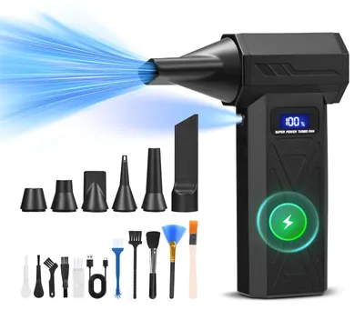 Produktbild von Elektrischer Luftbläser und Staubsauger - Handgehaltenes Reinigungsgerät - 150.000 U/min - Tragbar - Schwarz