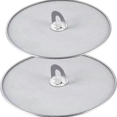 Obrázok produktu pre Nerezový kryt proti rozstreku s odklápacou rukoväťou, 25 cm + 32 cm, na panvice