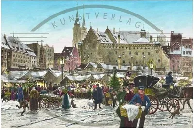 Produktbild von Adventskalender Nürnberg Christkindlesmarkt, Nostalgisch, 38x26cm