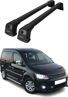 Image de Barres de toit transversales pour VW Caddy 2003-2015 Aluminium Noir