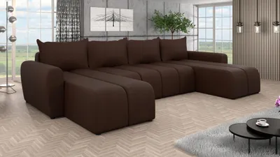 Obrázek produktu pro Elegantní sedací souprava do U AMANDA 3 - hnědá