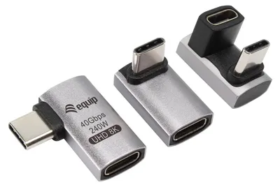 Immagine prodotto di Equip Adapter USB-C->USB-C 180°          40Gbps PD 240W 3Stk
