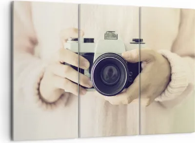 Produktbild von Bild auf Leinwand - Leinwandbild - 3 Teile - Die Kamera Retro Fotografie - 105x70cm - Wand Bild - Wanddeko - Wandbilder - Leinwanddruck - Bilder - Wanddekoration - Leinwand bilder - CE105x70-4930