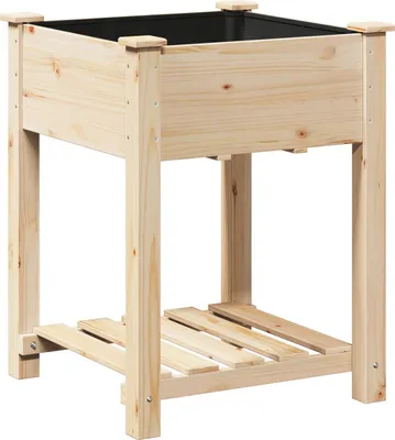 Produktbild von Möbel Gartenpflanzer mit Regal 60x60x76 cm aus massivem Kiefernholz - Beete 42006577