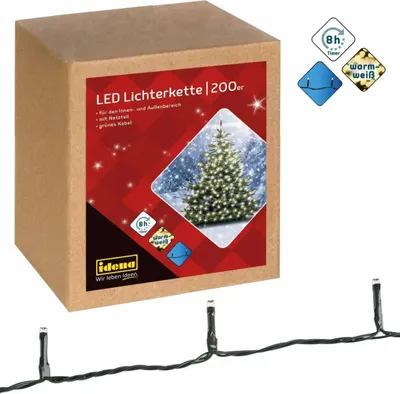 Obrázek produktu pro Idena 200 LED pohádková světla zelená 29,9 cm