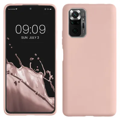 Produktbild von kwmobile Handyhülle für Xiaomi Redmi Note 10 Pro Hülle - Silikon Case metallisch schimmernd - Schutzhülle Cover - Metallic Rosegold
