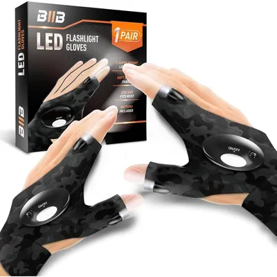 Produktbild von Handschuhe mit LED-Licht, fingerlos, Tarnfarbe, für Männer und Frauen