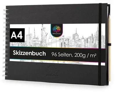 Produktbild von A4-Skizzenbuch mit Spiralenbindung, 200g Papier