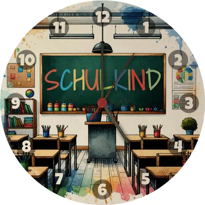Produktbild von Schulkind Wanduhr aus MDF