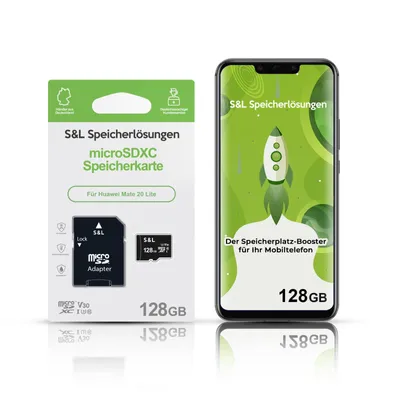 Produktbild von microSD Speicherkarte S&L für Huawei Mate 20 Lite - Speicherkapazität: 128 GB