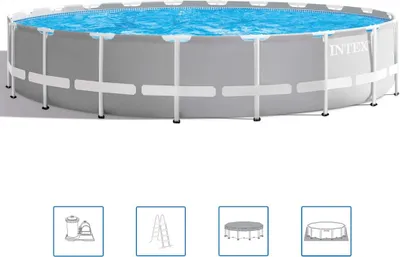 Zdjęcie produktu dla Intex 26756GN, 32695 l, Basen ramowy, Dorosły/dziecko, Drabina, Szary, 109,9 kg