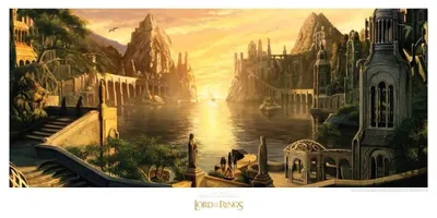 Produktbild von Herr der Ringe Kunstdruck The Grey Havens 59 x 30 cm