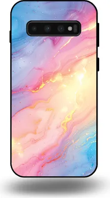 Produktbild von Smartphonica Telefon Fall geeignet für Samsung Galaxy S10 mit Regenbogen Glitter Marble Print - TPU Backcover Fall Regenbogen Glitter Marble Design